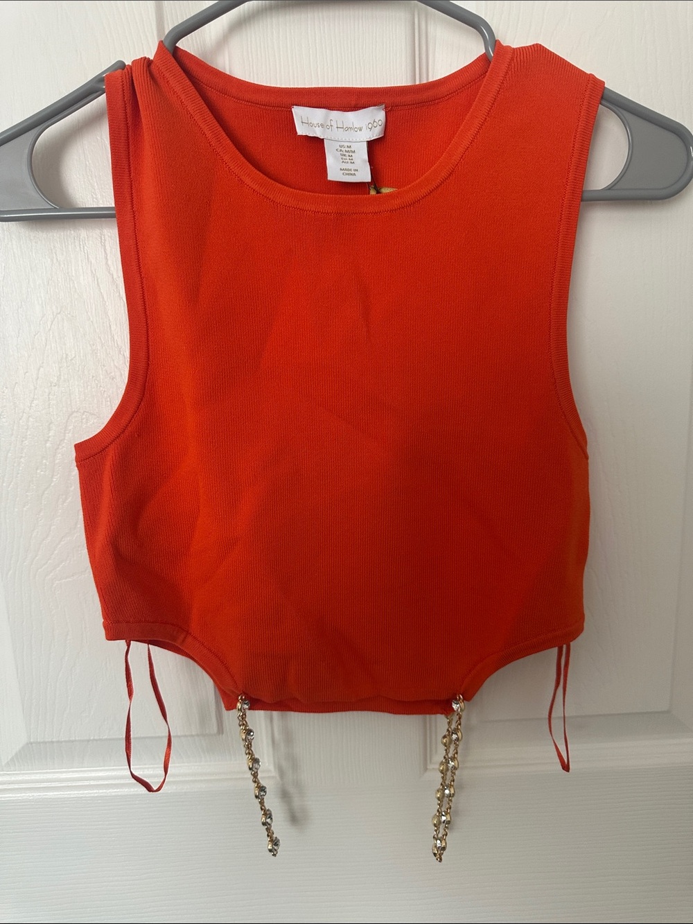 House of Harlow Orange Top with beaded hip accents (matching skirt in closet)